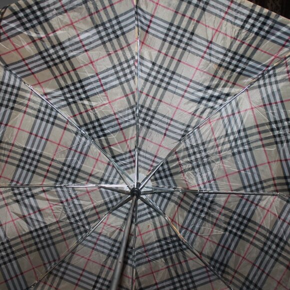 Vintage Folding Nova Check Tartan Plaid Umbrella Unisex - Picture 6 of 8
